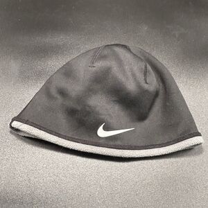 Nike Run Beanie Unisex Reversible Black Grey Fleece Therma Fit